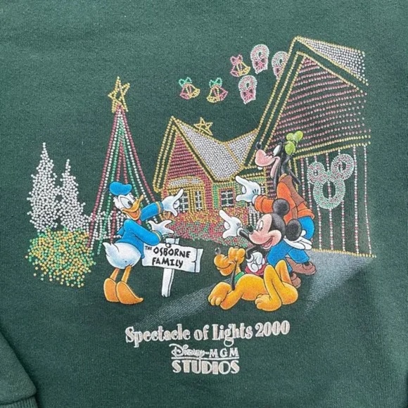 Disney Vtg MGM Studios Osborne Spectacle of Lights 2000 Sweatshirt YOUTH MED - Picture 3 of 7